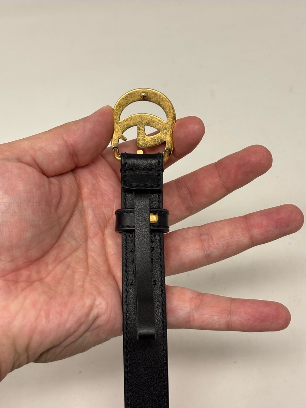Gucci Double G logo leather black belt size 80 - Picture 8 of 10
